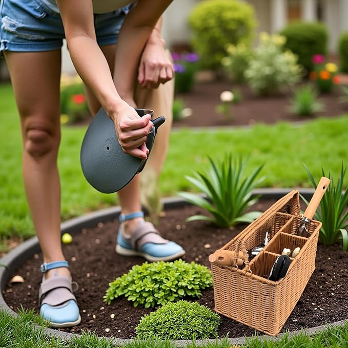 All-in-One Garden Tool Set with Basket 9-Piece Stainless Steel Garden Tools with Wooden Handles Gardening Gift Set
