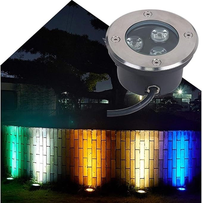 4PCS Ultra Thin LED Spotlight - 3W Waterproof Underwater Lighting Light IP68 Waterproof Outdoor LED Spot Light for Swimming Pool Recessed Garden Terrace Landscape Lights(Green3W(220V))