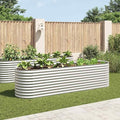 Garden Raised Bed Silver Galvanized Steel 126x31.5x31.9 inch Large Outdoor Metal Planter Box for Vegetables