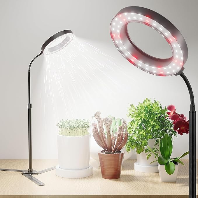 GooingTop Grow Light 50W 6000K LED White Full Spectrum Plant Growing Lamp for Home Office Indoor PlantsAdjustable Height &amp Auto Timer 4 8 12Hrs Ideal for Micro Greens Faster Growth