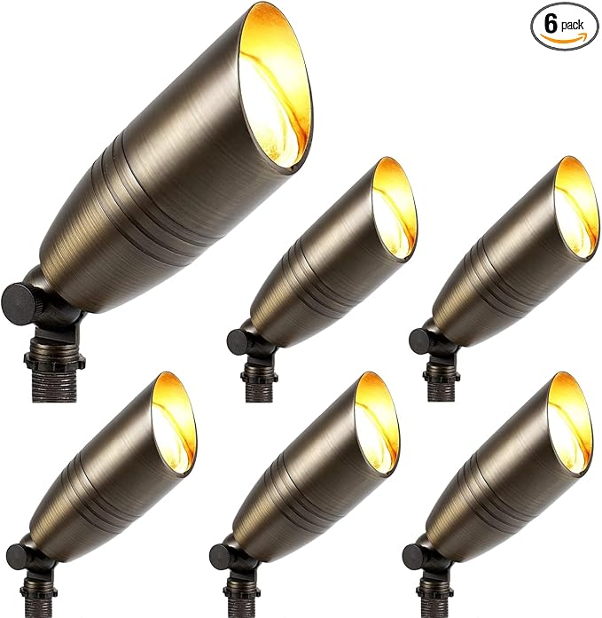 Solid Brass Landscape Spotlight Heavy Duty Bronze LED Spot Lights Waterproof Outdoor Uplighting 12V Low Voltage (6)