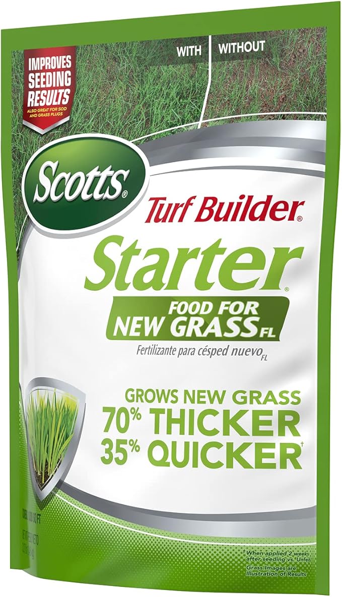 Scotts Turf Builder Starter Fertilizer for New GrassFL Use When Planting Seed in Florida 1000 sq. ft. 3.27 lbs.