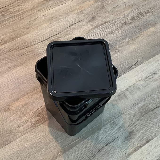 5 Gallon Square Bucket Lid Black - 5 Pack