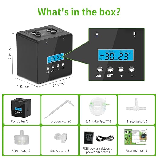 Plant Watering Devices 20 Potted Indoor Houseplants Support Plant Watering Devices Auto Drip Irrigation Kit Programmable Water Timer