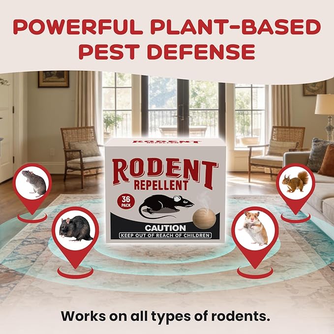 Rodent Repellent 35 Balls Mouse Repellent Indoor for House Car &amp Garage – Safe &amp Natural Peppermint Oil Moth Balls for Rodents Rat &amp Mice Repellent for Home Office &amp Outdoors