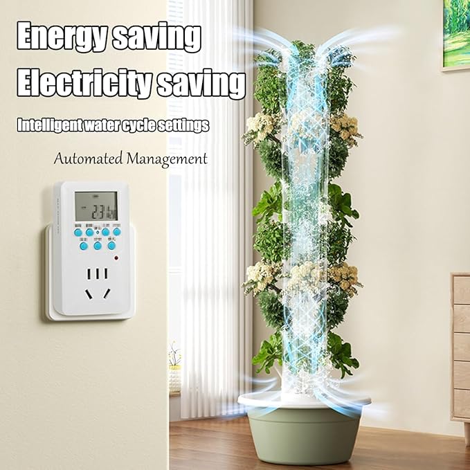 Hydroponics Tower with LED Grow Light - Vertical Hydroponic Garden with Pump for Growing Herbs Fruits and Vegetables Indoor Hydroponic System Space-Saving Design