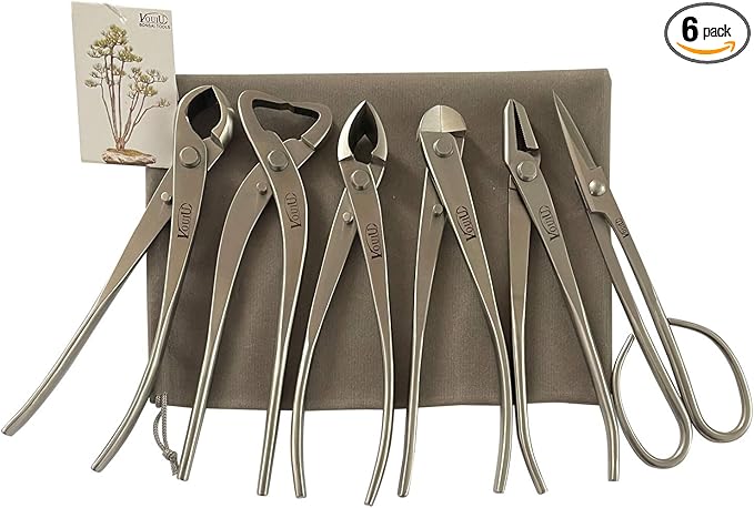6-Piece Bonsai Tool SetKnob CutterTrunk SplitterConcave CutterWire CutterJin PliersBonsai Scissors