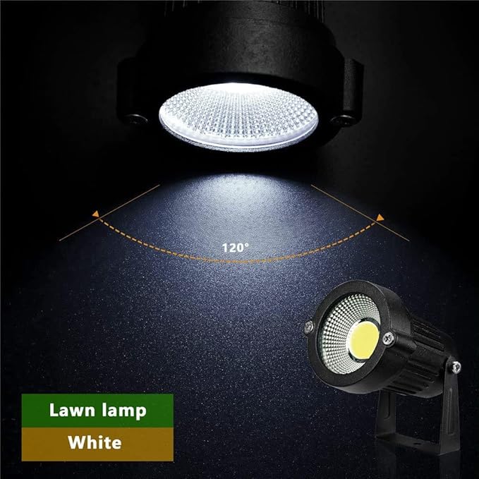 Z LED Landscape Lights5W Outdoor Pathway Garden Yard SpotlightIP65 Waterproof Garden FloodlightOutdoor Spotlight with StakeUL Cord 5-ft with Plug 6500K Daylight White(Pack of 4)