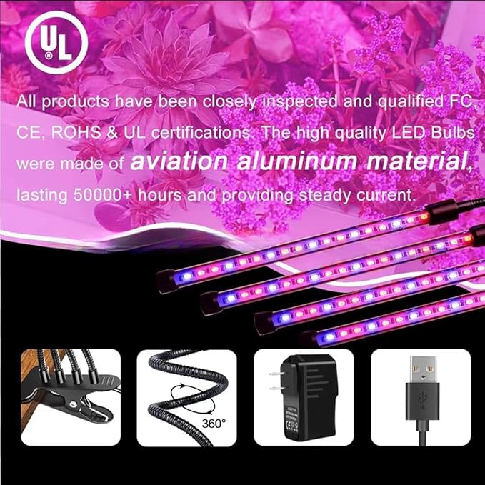 Indoor Plant Grow Lights - Upgraded 80 LEDs tri-Color switchable Full Spectrum and red/Blue Spectrum for Indoor Plants 5-Level dimmable auto on/Off tri-Color switchable (5)