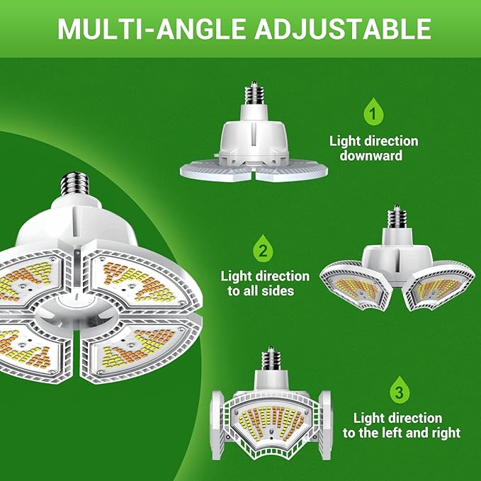 RDJ Bouns 80W Dimmable Grow Light Bulb with Remote Control Full Spectrum Plant Bulb with 4/8/12H Timer E26 Base LED Grow Lamp for Large Indoor Plants Monstera Fiddle Leaf Fig