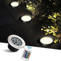 LED Landscape Lights - Outdoor Buried Lights Round Decorative Lighting Light IP67 Waterproof Embedded Led Spot Lights Garden Patio Floor lamp RGB with remotRgb-6W