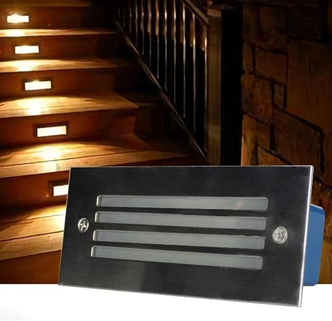 Ground LED Landscape Lamp 5W Rectangle LED Underground Light IP65 Waterproof Outdoor Stair Corner Lights Recessed Spotlights Garden Floor Lamp for Patio Pathway(Yellow5w(12v))