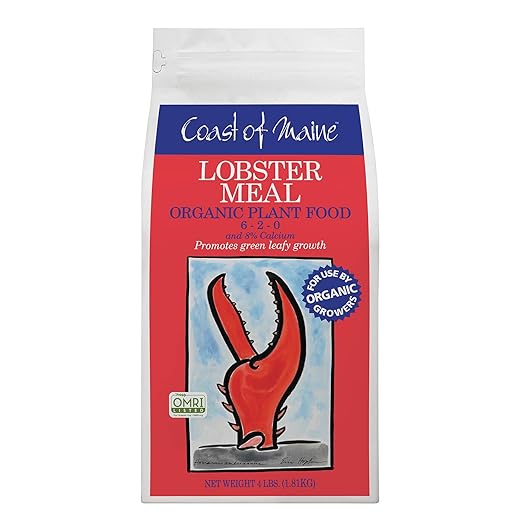 Coast of Maine Lobster Meal 4lb (Pack of 2) Organic Plant Food and Calcium OMRI Listed - for Green Leafy Growth
