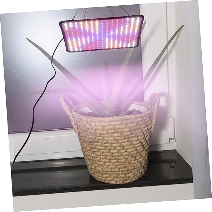 1set Hanging Plant Grow Light Brightness Dimmable Panel for Indoor Plants Easy Install Chain Red for Optimal Growth Us Plug