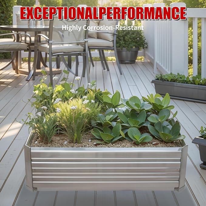 Raised Garden BedGalvanized Raised Beds for Gardening13.5X3FT Outdoor Metal Raised Bed Planter Boxes Kit for VegetablesFlowers Herbs