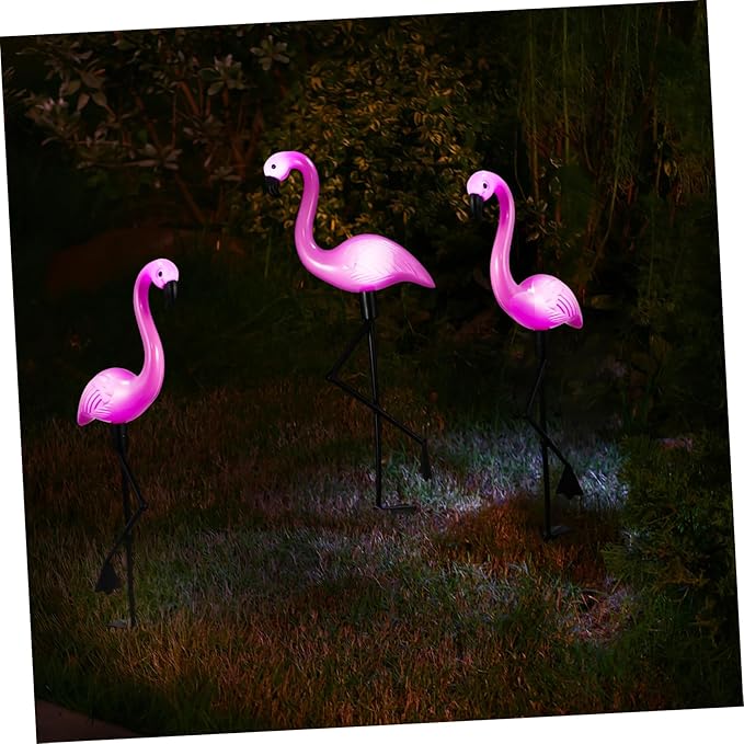 DOITOOL 1pc Solar Led Flamingo Garden Lights Ground Spotlight Easy Installation Enhance Your Outdoor Space