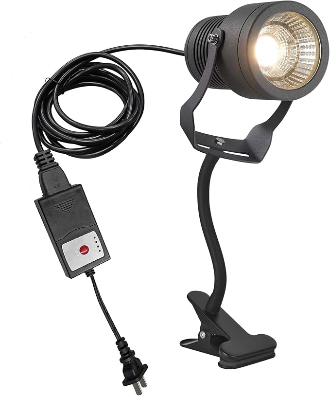 kiven IP65 Waterproof LED Landscape Up Down Light LED Decorative Spotlight Lamp with Plug-in Cord and Timer for Indoor Outdoor Plants Yard Advertising Board (10W Cool White)