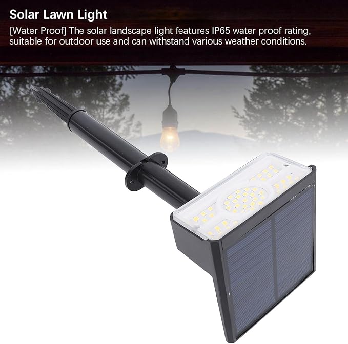 Solar Spot Light 49 LEDs High Brightness Waterproof Outdoor Spotlights IP65 Solar Landscape Light for Garden Yard Lawn - Energy Saving Easy Installation Durable Solar Spot (Warm Light)