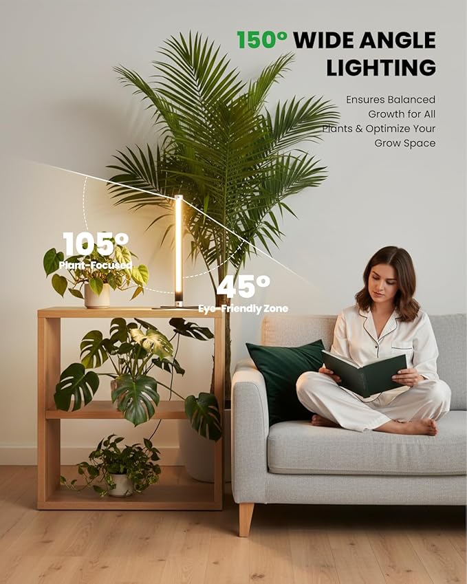 SJZX Grow Light for Indoor Plants 40 LEDs Full Spectrum Plant Light Stand with Timer High PPFD Grow Light 1.2ft Vertical Standing/Hanging Indoor Plant Light for Small Plant Herbs in Home &amp Offi