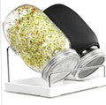 Sprouts Growing Kit Wide Mouth Sprouting Jar Kit with Stainless Steel Mesh Lids Drip Tray and Stand for Broccoli Mung Bean &amp Alfalfa Sprouts Growing Sprouting Jar Seed S
