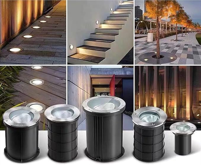 Landscape Lights - Outdoor Buried Lights IP67 Waterproof Round Spotlight Adjustable Angle Underground Light COB Garden Floor Lamp Outdoor Lighting for Illuminat7W White Light(24v)
