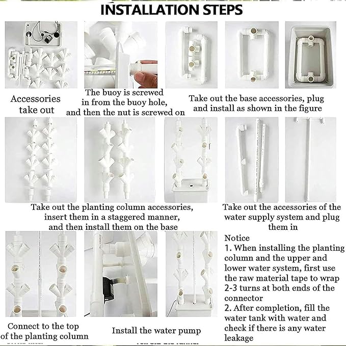 Hydroponic Growing Kits 45 Holes Hydroponics Growing System Indoor Grow System Vertical Grow Tower Hydroponic Planting Equipment for Fruits and VegetablesGifts for Men