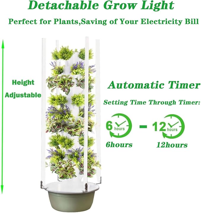 Hydroponic Growing System Hydroponic Tower Hydroponic Germination Kit Indoor Vertical Tower System Kit for Green Vegetables and Fruits for Herbs Fruits and Vegetables