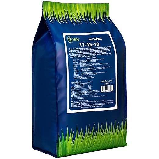 Supply Solutions | 17-18-18 HumiSync Plant Food Powder | Balanced NPK Fertilizer with Humic Acid for Lawn Garden Vegetables Flowers Trees &amp Shrubs - All Purpose Garden Fertilizer (25 Pounds)