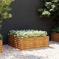 Corten Steel Raised Garden Bed 39.4 x 39.4 x 14.2 in Rustic Planter for Outdoor Flowers &amp Herbs Modern Raised Bed for Patio Balcony &amp Yard