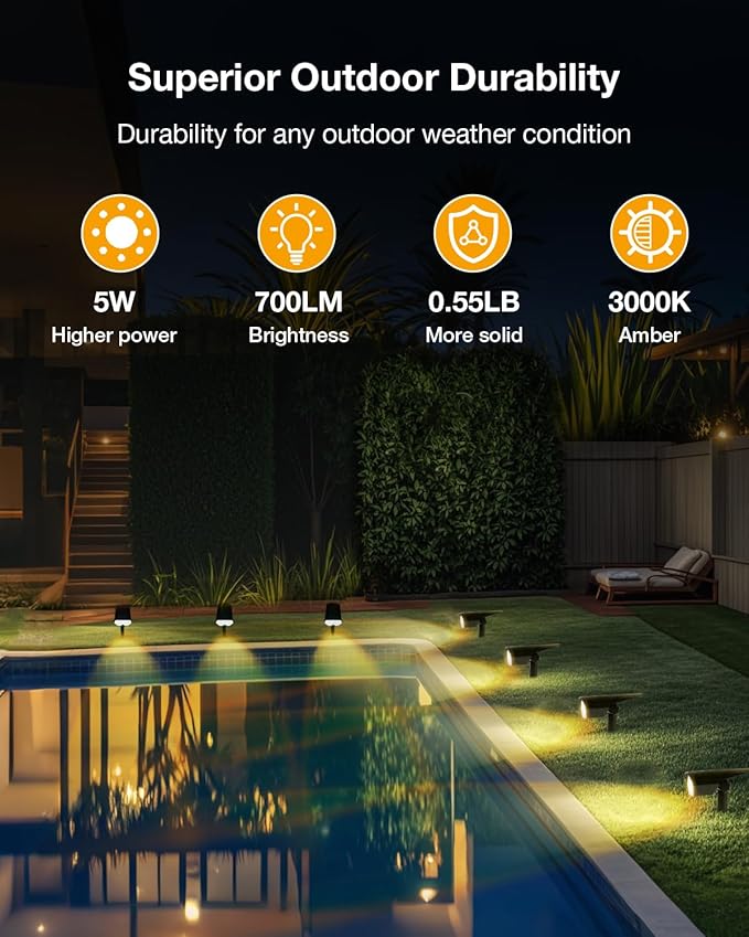 Solar Power Spotlight Outdoor Waterproof Landscape LED Accent Lighting for Yard Tree Plants Walls Path Garden Statues Adjustable BrightnessDusk to Dawn Long Lasting 4 Pack Warm White