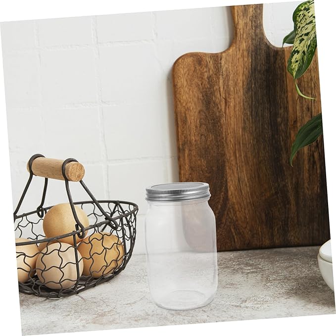 1000ml Mason Glass Sprouting Jar Set with Stainless Steel Filter Lid Portable Wide Mouth Sprout Maker for Home Use Includes Protective Sleeve and Mesh Strainer
