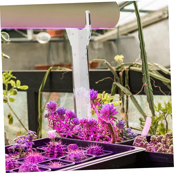 BESTonZON Vertical Stand Grow Light for Indoor Plants Adjustable Height Acrylic Rack Single Row Plant Lamp Stand Base for Succulent Growth and Indoor Gardening