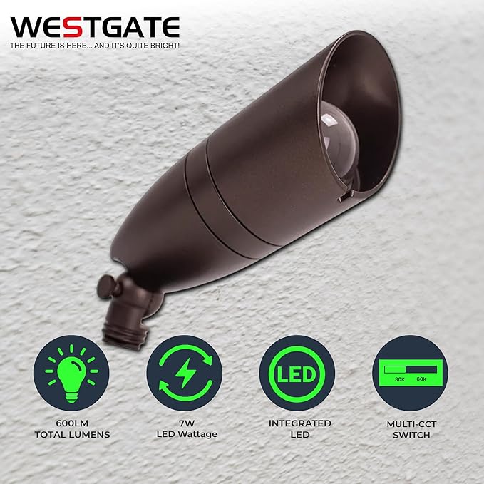 Westgate RGBW LED Spot Light - Oil-Rubbed Bronze Bluetooth WG APP 700LM 12-24V Deck Driveway Landscape Recessed Lighting Can Lights Pot Lights Outdoor Dimmable Garden Patio Accent