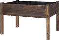 48x24x30 in Raised Garden Bed with Legs Outdoor Elevated Wood Planted Box with Liner &amp Drainage Hole for Vegetable Flower Backyard and Patio Rustic