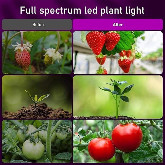 Plant Grow Light Floor Lamp with 10 Levels Dimming Full Sunlight Large Potted Plant Fill Light 3 / 9 / 12 Hours Timing - Adjustable Brightness Timer Control Ideal for Indoor (White 72 beads)