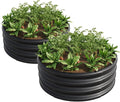 2 Pack Galvanized Raised Garden Beds Round Durable Elevated Planter Boxes Outdoor for Vegetables Fruits Flowers and Plants Anti-Rust Metal Quick Assembly Silver/Black