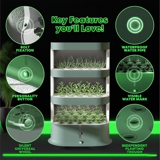 Hydroponic Cultivation System with Remote Control Automatic Pump &amp Timer for Herbs and Vegetables in greenhouses