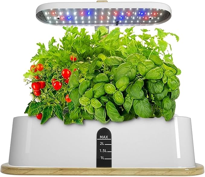 Hydroponics Growing System Plant Grow Light 10 Pods Hydroponics Growing System with LED Grow Light Height Adjustable for Home Kitchen Gardening