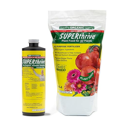 SUPERthrive Plant Vitamin Solution 1 pt + Organic 4-4-4 All-Purpose Fertilizer Set 2 Pack