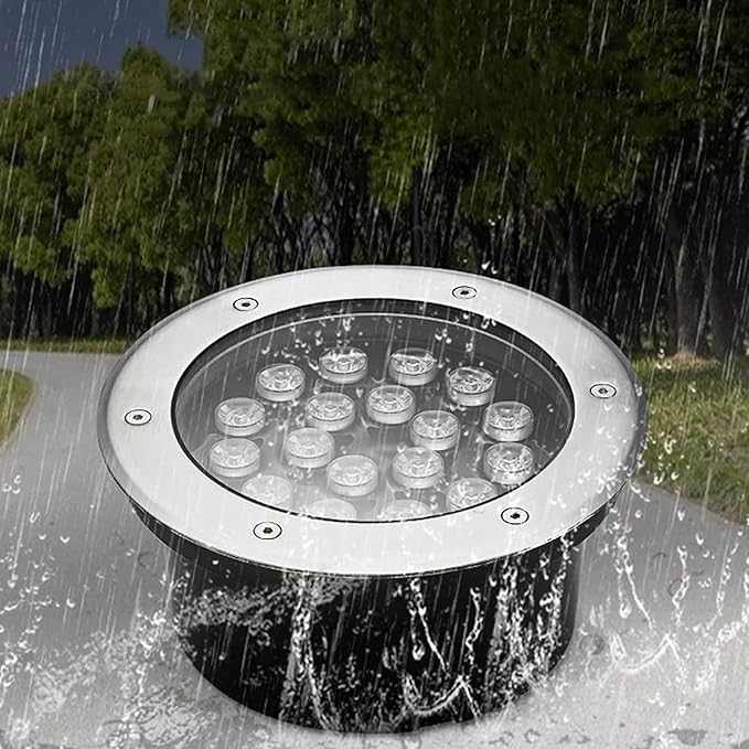 Submersible LED Fountain Light - Underwater Pond Lamp IP68 Waterproof LED Landscape Lights 24V Low Voltage Recessed Spotlight Outdoor Buried Lights for Garden Steps Illumination(Red6W) (White 3