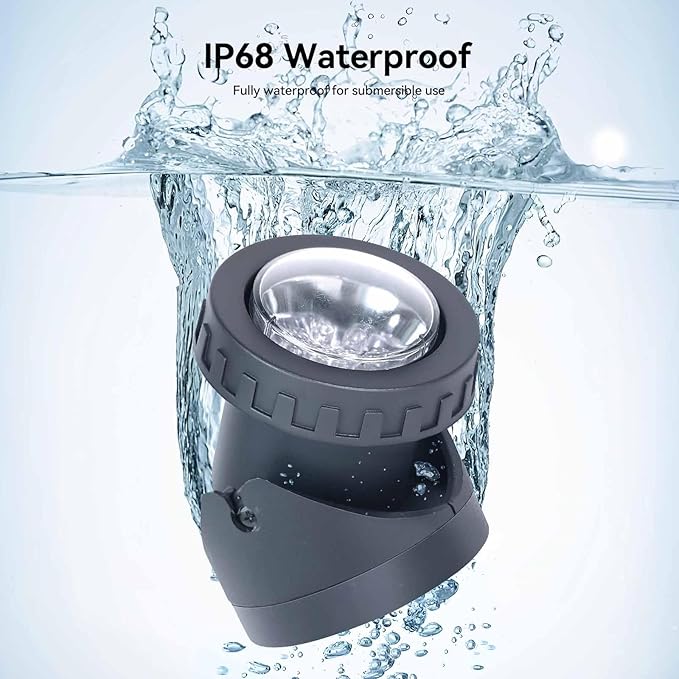 Pond Lights Submersible LED Fountain Light Warm White Yard Spot Lights Waterproof Outdoor Spotlights for Yard Landscape Water Pond Fountain Waterfall 6 Lights