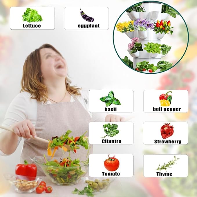 Hydroponics Tower GardenHydroponic Growing System Aeroponics Growing Kit45Holes Hydroponics Towerfor HerbsFruits and VegetablesIndoor Outdoor Shome Gardening