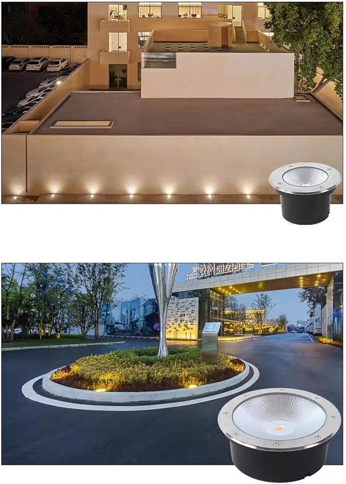 Buried Lights - LED Landscape Lights AC85-265V Outdoor Embedded Lawn Spot Light IP65 Waterproof COB Ground Spotlight for Parks Courtyards Corners Lighting(White Light15W(160 * 90mm))