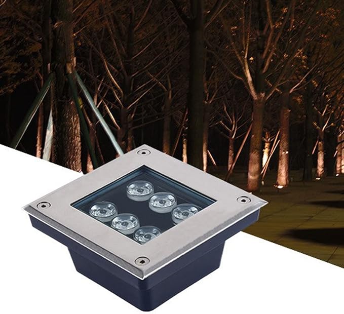 Square Underground Light Outdoor Ground Light IP66 Waterproof Garden Embedded Spotlight for Walkway Pathway Patio Step Deck Landscape Lamp AC85-110V