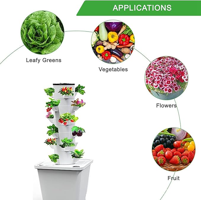 Hydroponics Growing System Kit TowerBest Large Herb Garden Lettuce Tomato Vegetable Herb Outdoor Indoor Hydroponics Growing System