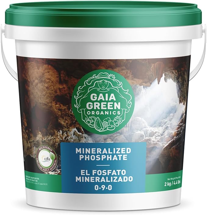 GAIA GREEN Organics Mineralized Phosphate Natural Mineral Trace Elements Soil Plant Food Amendment Supplement for Vegetables &amp Flowering Plants 2 kg