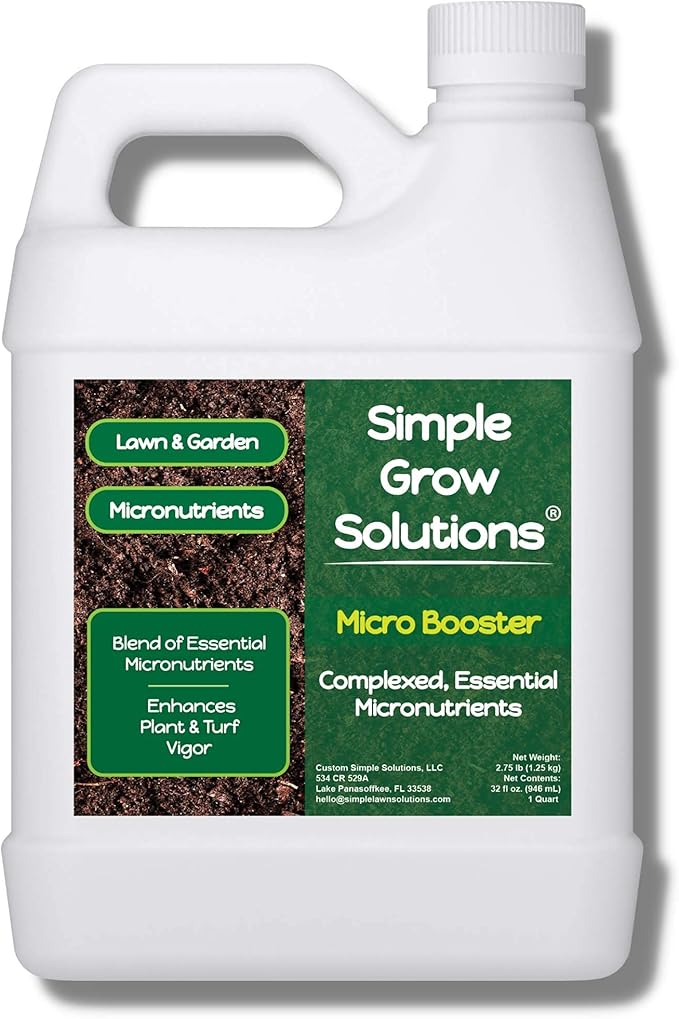 Micronutrient Booster Fertilizer (32 Ounce) and Accelerate Non-Ionic Liquid Surfactant (32 Ounce) - Simple Grow Solutions - Lawn Garden and Indoor Plants