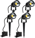 Yard Spot Lights Warm White Outdoor Spotlights 3000K 120V LED Landscape Lights Waterproof Uplights with Spiked Stand for Yard House Lawn Front Porch US 3 Plug (4 Lights)