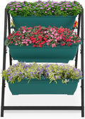 WEI WEI GLOBAL Vertical Garden Bed with 5 Boxes Outdoor Vertical Garden Planter Planter Standing Garden Bed Outdoor Raised Planter Box for Vegetables Flowers Green