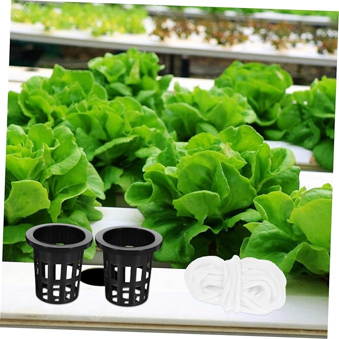 Happyyami 1set Hydroponics Growing System Kit Self-Watering Planter Baskets Cubes and Rope for Soilless Cultivation of Flowers and Vegetables
